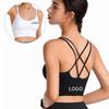 Plus Size Women Beautiful Back Gathered Push Up Sports Bra For Yoga Gym Fitness