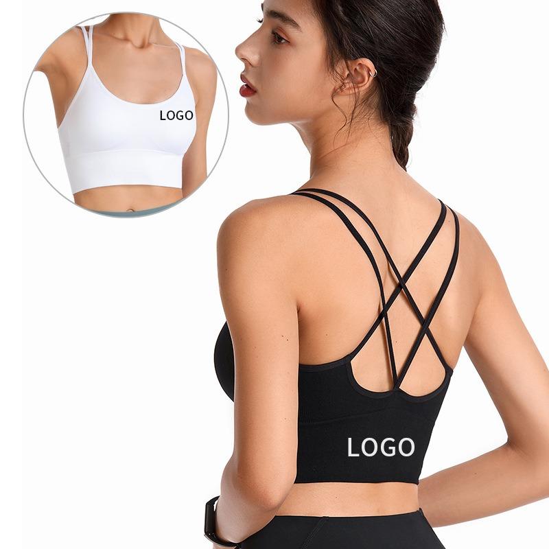 Plus Size Women Beautiful Back Gathered Push Up Sports Bra For Yoga Gym Fitness