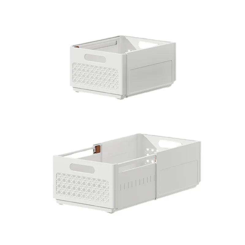 Kunststoff Klapp-Aufbewahrungsbox für den Haushalt - Zusammenklappbare Kiste Schreibtischhalter für Schreibwaren Make-up & Kleinkram Home Storage