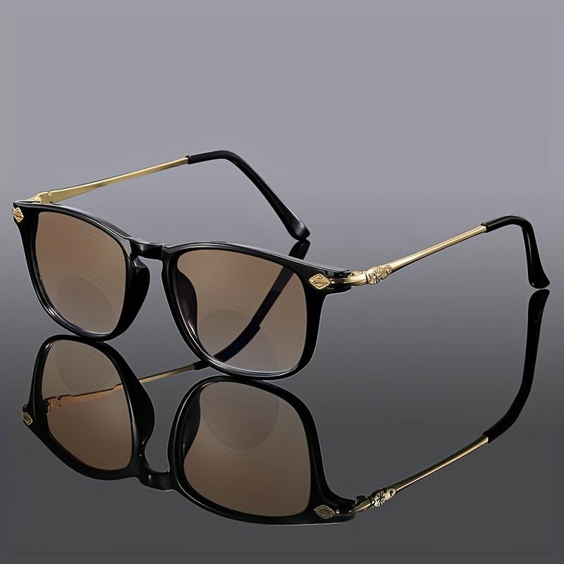 2PCS Bifocal Far Near Presbyopic Glasses Women Men Metal Reading Magnification Eyewear Double Light Eyeglasses For Reader