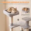 Cat Tree, 5-Level, 152 cm, Cat House, Hammock, Platform, Scratching Posts, Hanging Balls, Light Grey