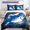Set Lenzuola 3 Pezzi Stampato TSG Hoffenheim FC Copripiumino Traspirante con Federe Biancheria da Letto Decorativa per Camera da Letto Casa