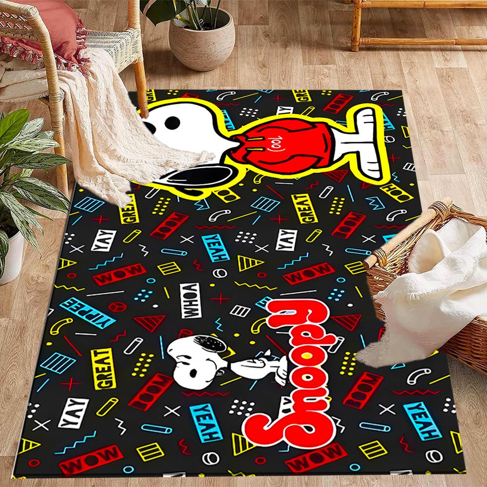 Snoopy And Woodstock Friendship Themed Anti-Slip Rugs - Polyester Home Decor, Suitable for Bedrooms, Living Rooms, Doorways, Studios, and Decorations