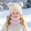 Dziecięcy Zimowy Ciepły Dzianinowy Zestaw Czapka z Pomponem Szalik Rękawiczki Zestaw 3 Szt. Lub Pojedyncza Czapka Beanie Wiatroodporna Ochrona Uszu Dla Chłopców Dziewczynek Zimna Pogoda Na Zewnątrz