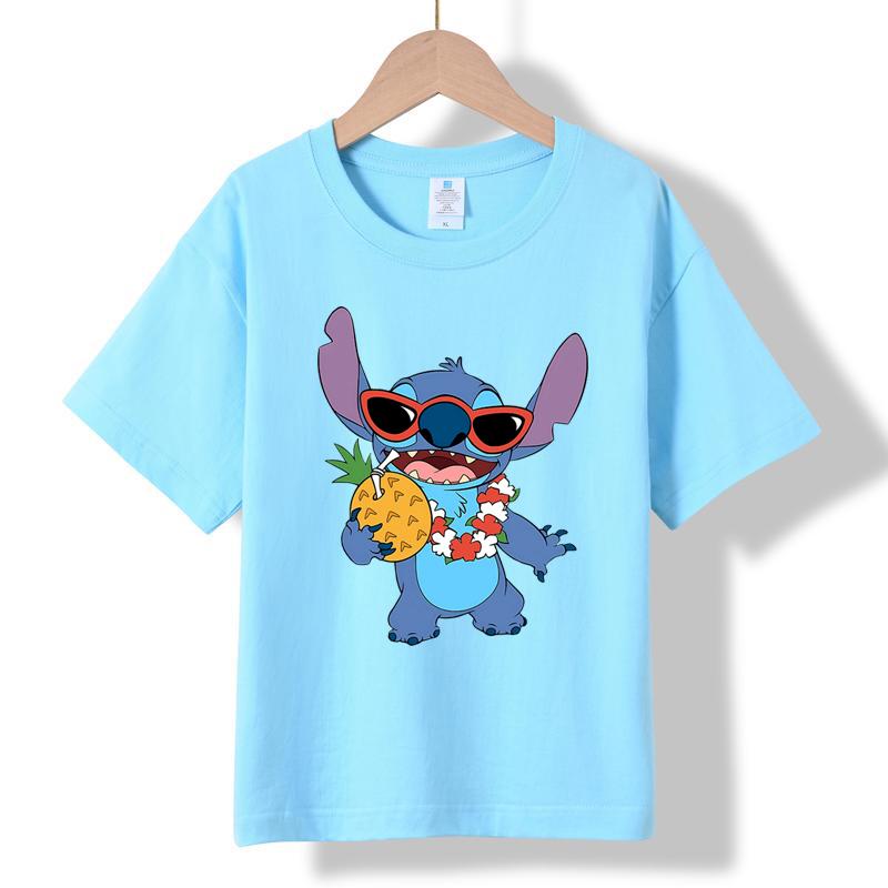 MC-46 MINISO 2026 Summer New Printed Cotton Round Neck T-shirt for Children Aged 1-16, Boys and Girls