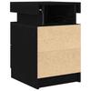 Nightstand Black Oak Effect 35 x 39 x 55 cm Engineered Wood