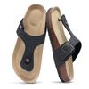 Fashion Smile Pop Men's Suede Shoes With Adjustable Back Strap Leather Mules With Cork Flip-Flop Slippers Insoles Slip-On Potato Shoes