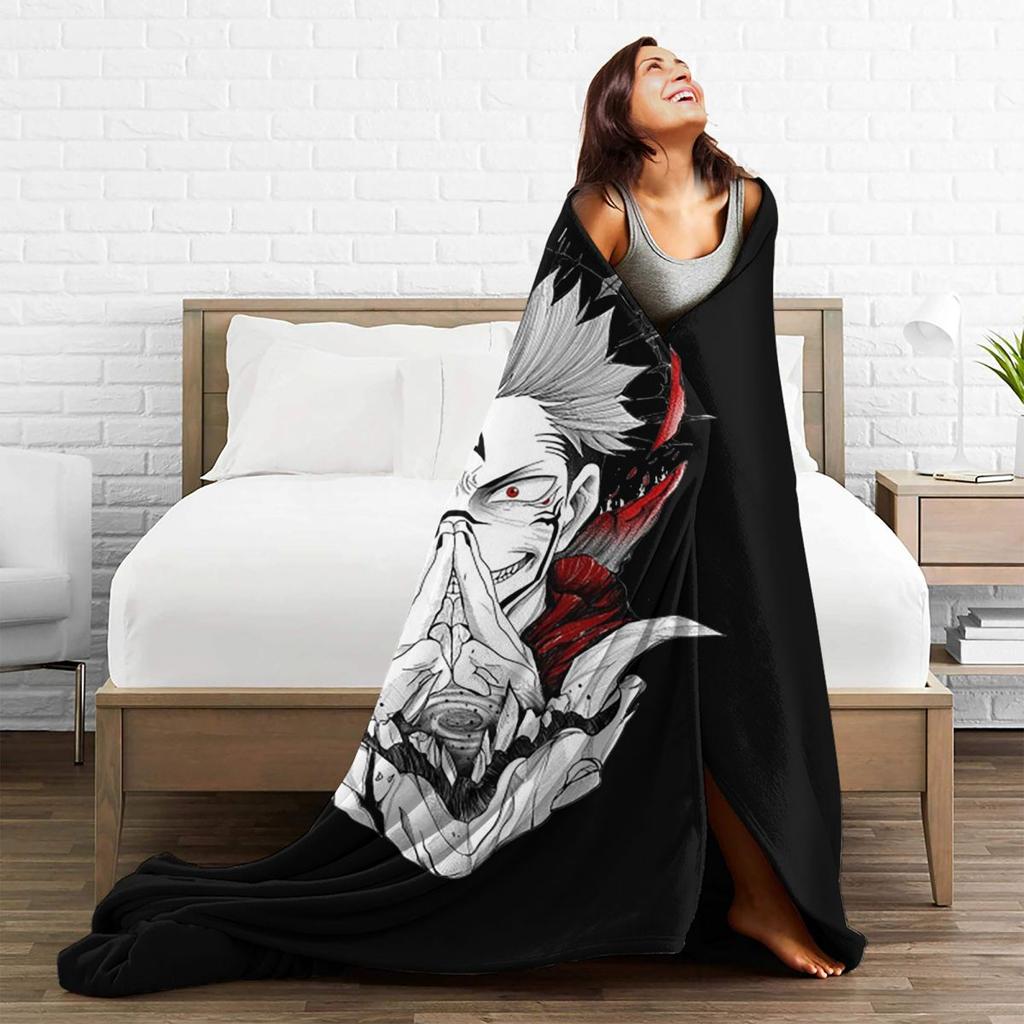 Sukuna Blanket Anime Manga Flannel Funny Warm Throw Blankets for Coverlet Winter