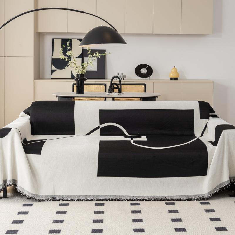 Simple Morandi Style Cover Blanket Single Three Person Thickened Sofa Cushion Sofa Towel Cover Knitted Fabric Full Cover