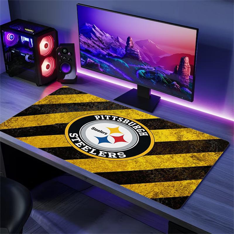 Pittsburgh Steelers Logo Color Mouse Pad Large Gaming Table Cushion Non-slip Laptop Tablet Big Mousepad XXL Mat Mini PC Playmat With Lock edge
