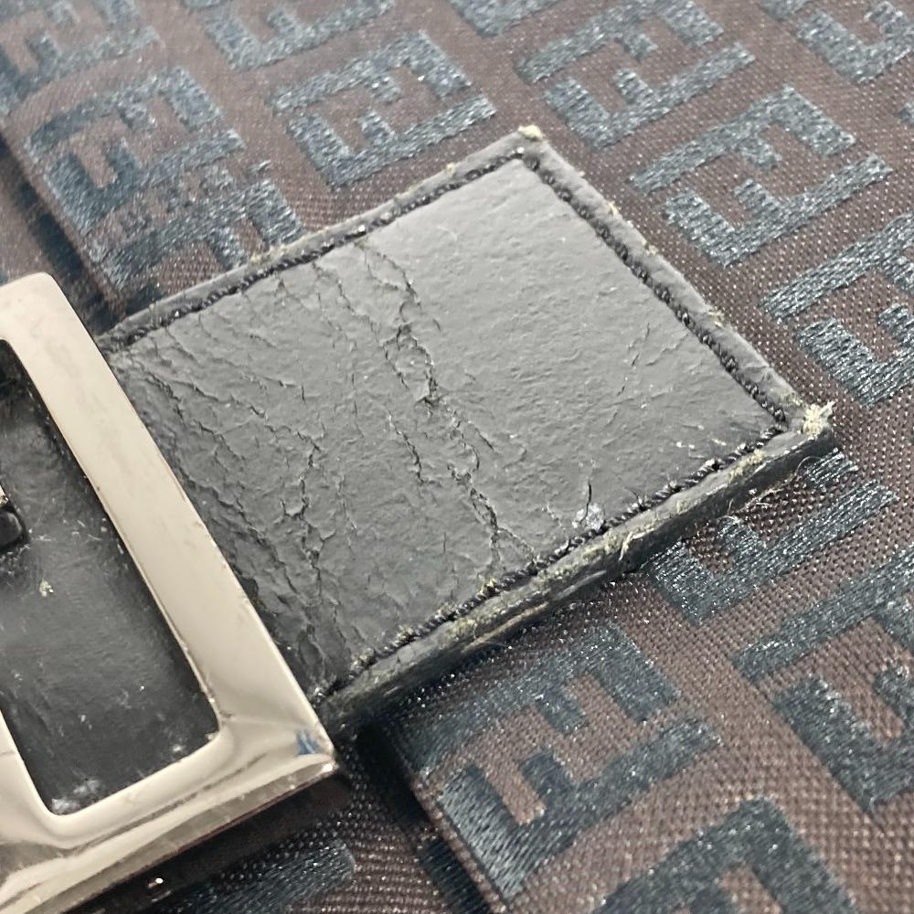 Fendi Zucchino Bag Flap Pochette Crossbody Shoulder Bag Canvas/Leather Black