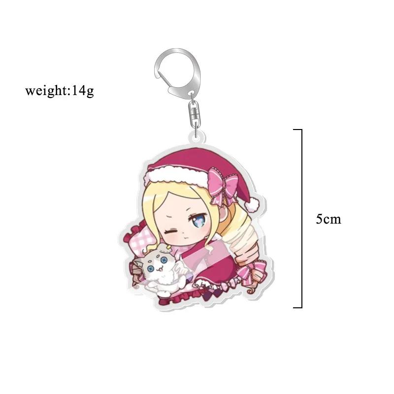 Anime Re:life in a Different World from Zero Schlüsselanhänger Kawaii Rem Ram Acryl Schlüsselanhänger Cartoon Figuren Anhänger Cosplay Schmuck