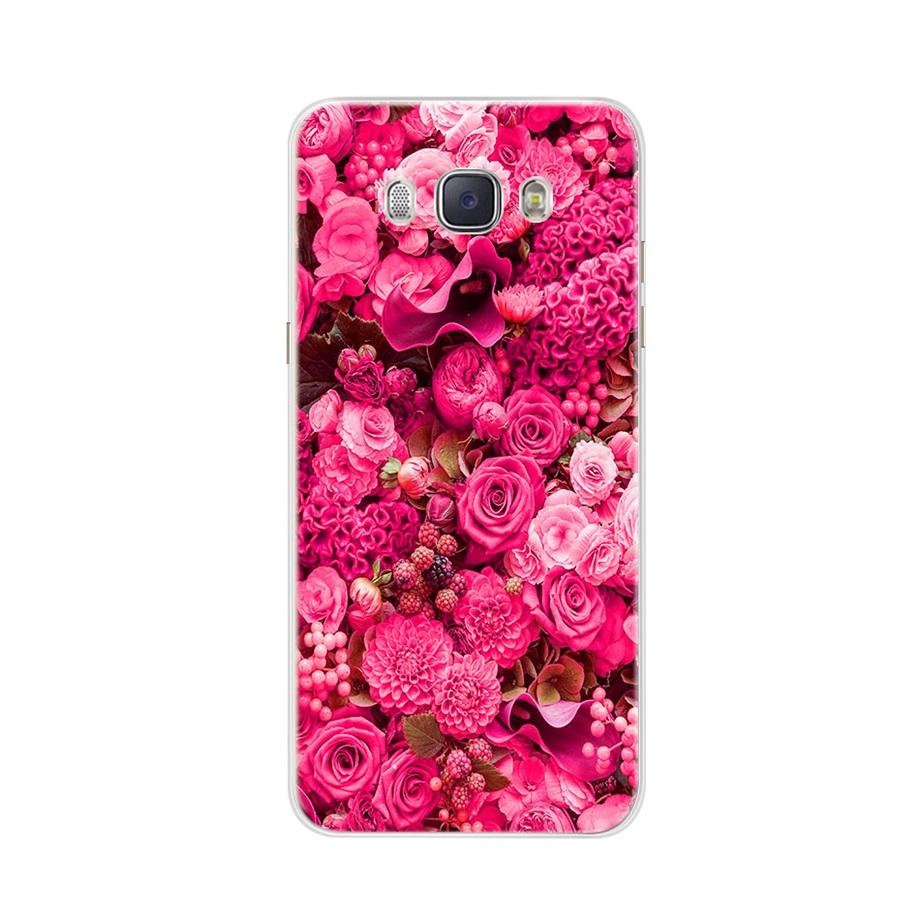 For Coque Samsung Galaxy J5 2016 Case Phone Back Cover Flower Silicone Case for Samsung J5 2016 J510 J510F Protector Cover Cases