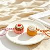 Mini Gourmet Keychain Decompression Toy Anxiety Relief Toy Fried Egg Burger Sushi Avocado Durian Pendant Bag Backpack Decor