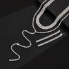Full Diamond Multi-Layer Neck Chain Simple Long Fringed Necklace Earrings Women'S Jewelry