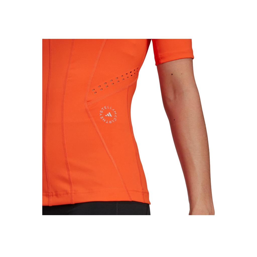 Adidas Solid Color Crew Neck Pullover Logo Print Short Sleeve T-Shirt Women Tops Half-Impact-Orange HI6151