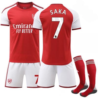 Teens Kids Adults Custome Name Football Kits 2026-27 Arsenal Home #7 SAKA Sport Training Jersey Set with Socks