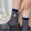 Boneless Cartoon Embroidery Cute Warm Socks Medium Tube Socks College Style Versatile Stockings Cotton