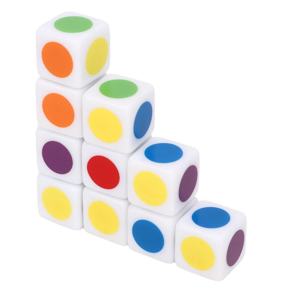 20Pcs Teaching 6 Sided Cubes 6 Colors Rounded Corner Teaching Color Dice for Educational Dice Toys
