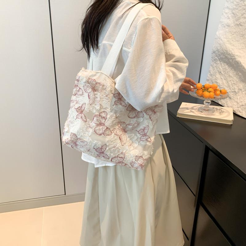 Women'S Bag Summer Butterfly Shoulder Bag Large Capacity Make-Up Lesson Storage Bag Going Out Commuting Armpit Bag