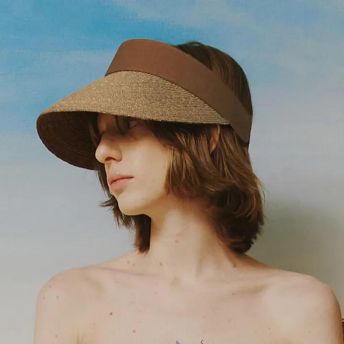 [The Shelter] Raffia Sunvisor Hat In Brown