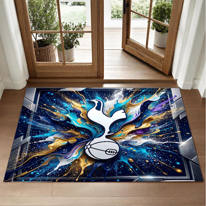 Tottenham Hotspur Design Crystal Velvet Rug Soft Decorative Mat for Bedroom Entrance