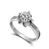 Crown Flower Ring Platinum Plated Single Zircon Female Finger Wedding Ring