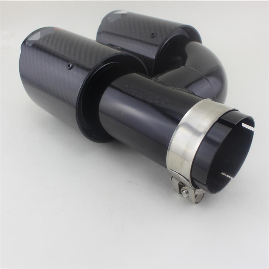 63mm In 89mm Out Real Carbon Dual Exhaust Tip Black