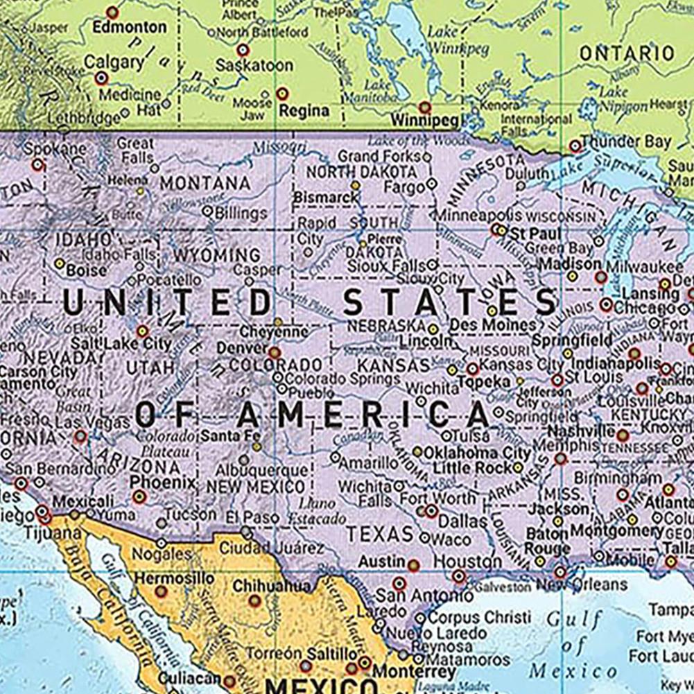 Polyester,Englische Karte-Weltkarte Politische Verteilung 2012 Jahr Wandhängendes Poster Dekor Reise-/Bildungsmaterialien