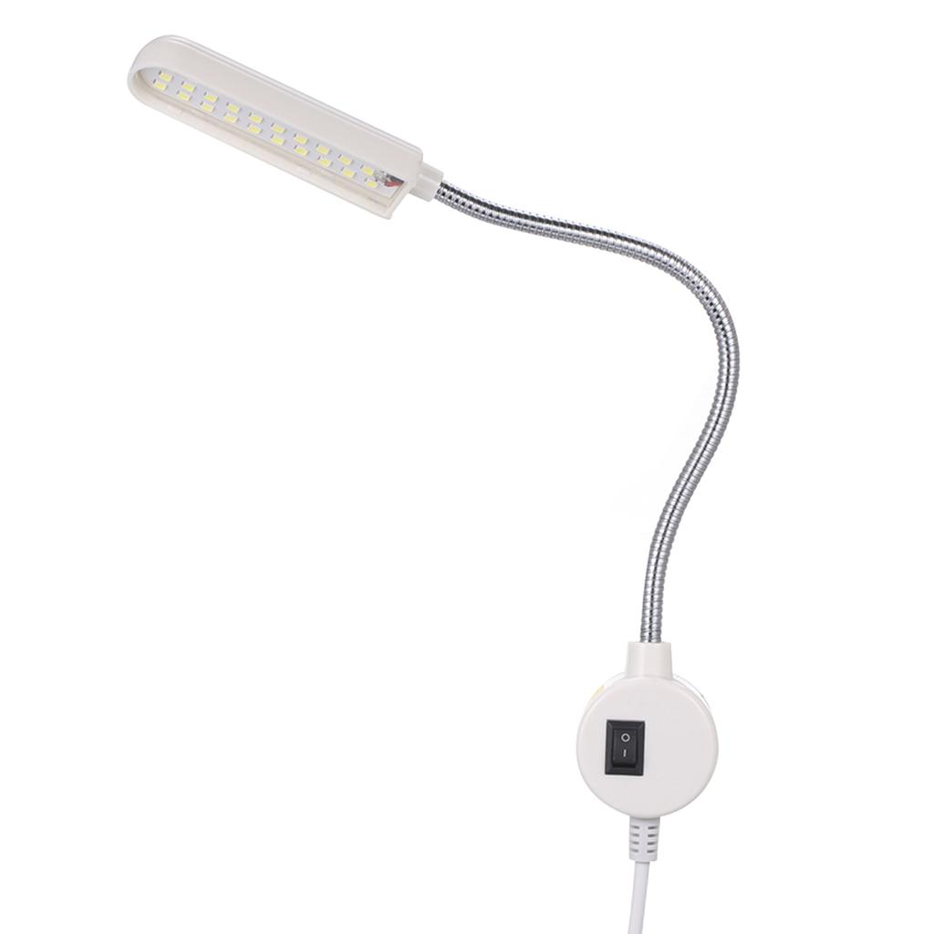 AC110-250V 6W 30LED Šicí stroj Světelná lampa Pevná základna Flexibilní ohýbatelná trubka Design s husím krkem