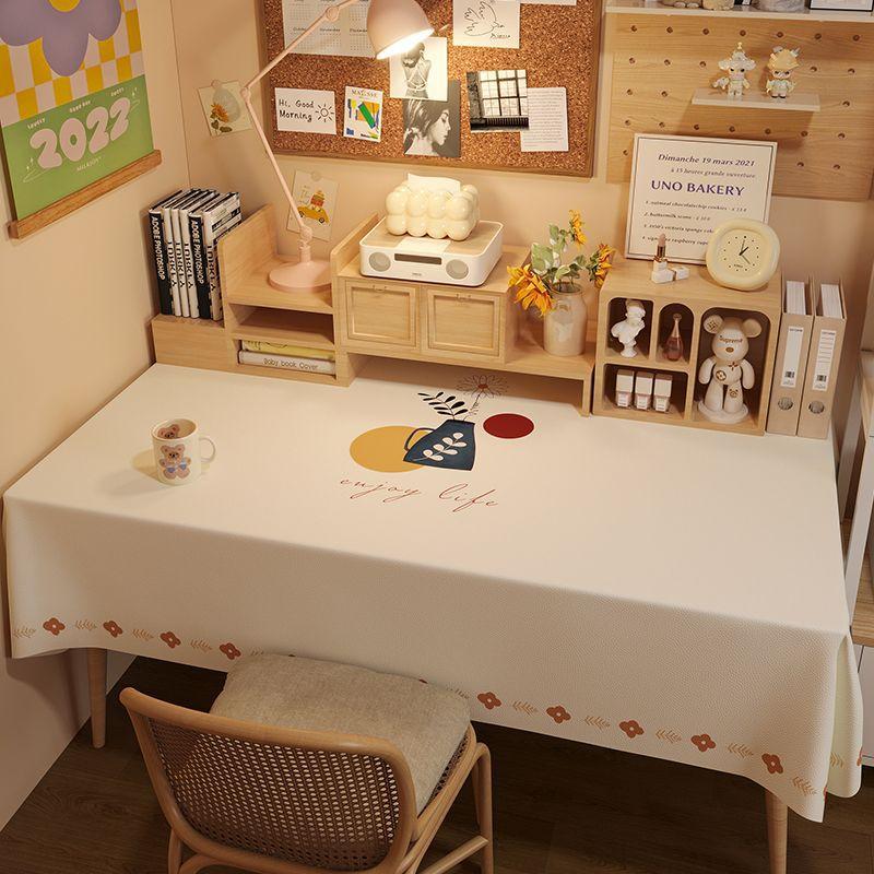 Tablecloth Fabric Waterproof And Oil-Proof Leave-In Rectangular Tablecloth Dining Table Cloth Coffee Table Pvc Student Desk Mat