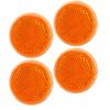 4 pièces Réflecteurs Ronds Orange 45mm Réflecteur Rond Adhésif Universel pour Remorques Camions Voitures Bateaux Camping-cars Caravanes Garages