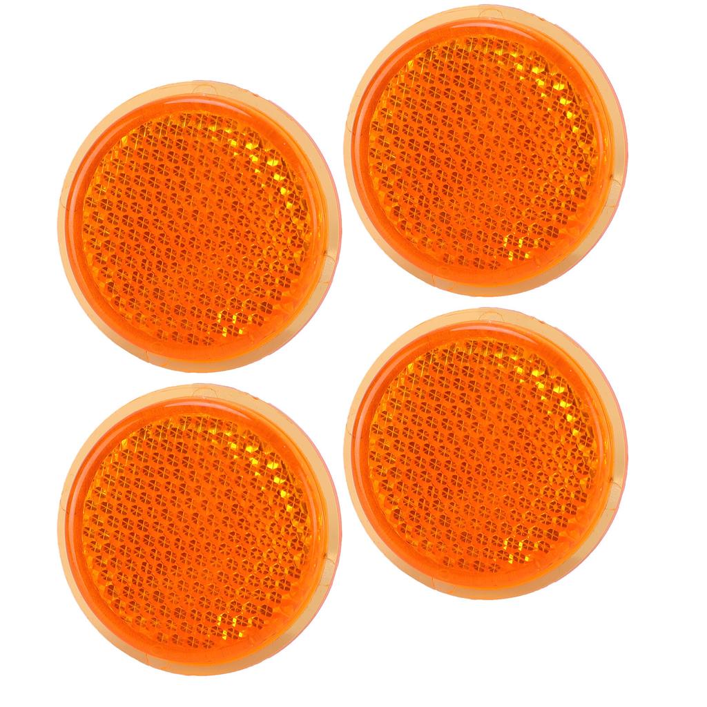 4 pièces Réflecteurs Ronds Orange 45mm Réflecteur Rond Adhésif Universel pour Remorques Camions Voitures Bateaux Camping-cars Caravanes Garages