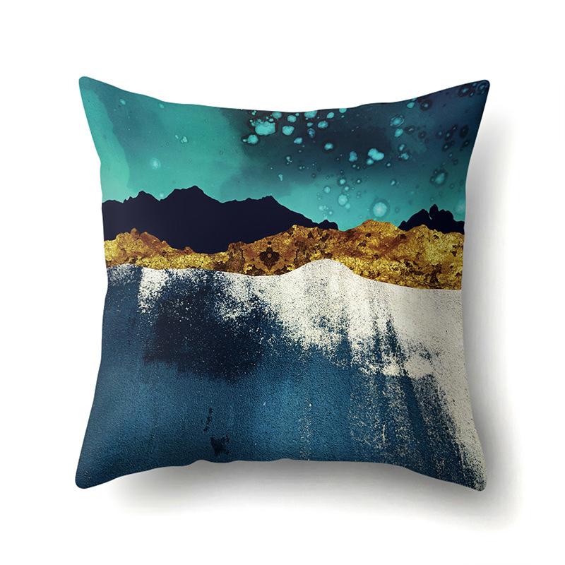

Polyester Pillow Cover Mountain Print Pillow Cover Waist Cushion Cover Car Cushion Head Cushion Cover Premium Durable No pillow core