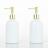 500ml Refillable Lotion Bottle with Pump Dispenser Set 2pc Short Wide Design Suitable for Makeup Remover and Skincare Liquid Storage