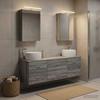 5 Piece Bathroom Furniture Set Gray Sonoma Engineered Wood and Glass