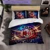 AC Milan Pattern 3 Pieces Bedding Set Soft Microfiber Duvet Cover with Pillow Cases for Bedroom