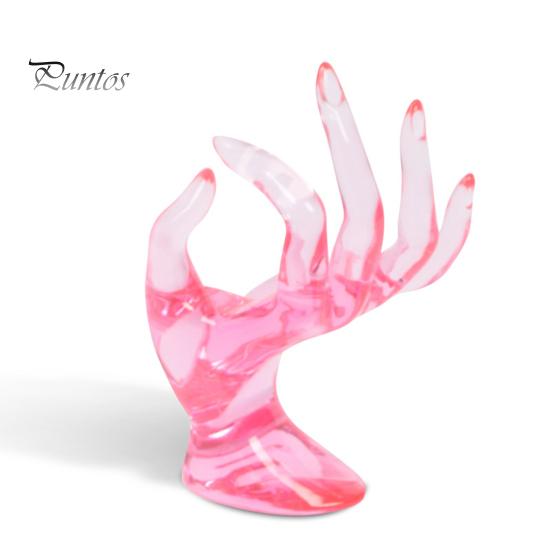 

OK Жест Держатель для ювелирных изделий в форме руки Современный сверхмощный пластиковый настольный ожерелье Кольцо Браслет Органайзер для шоу Стойка-стойка розовый