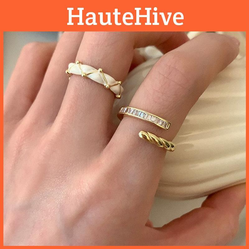 Elegant Adjustable Copper Ring For Women Featuring Unique Geometric Design And Shimmering Rhinestones