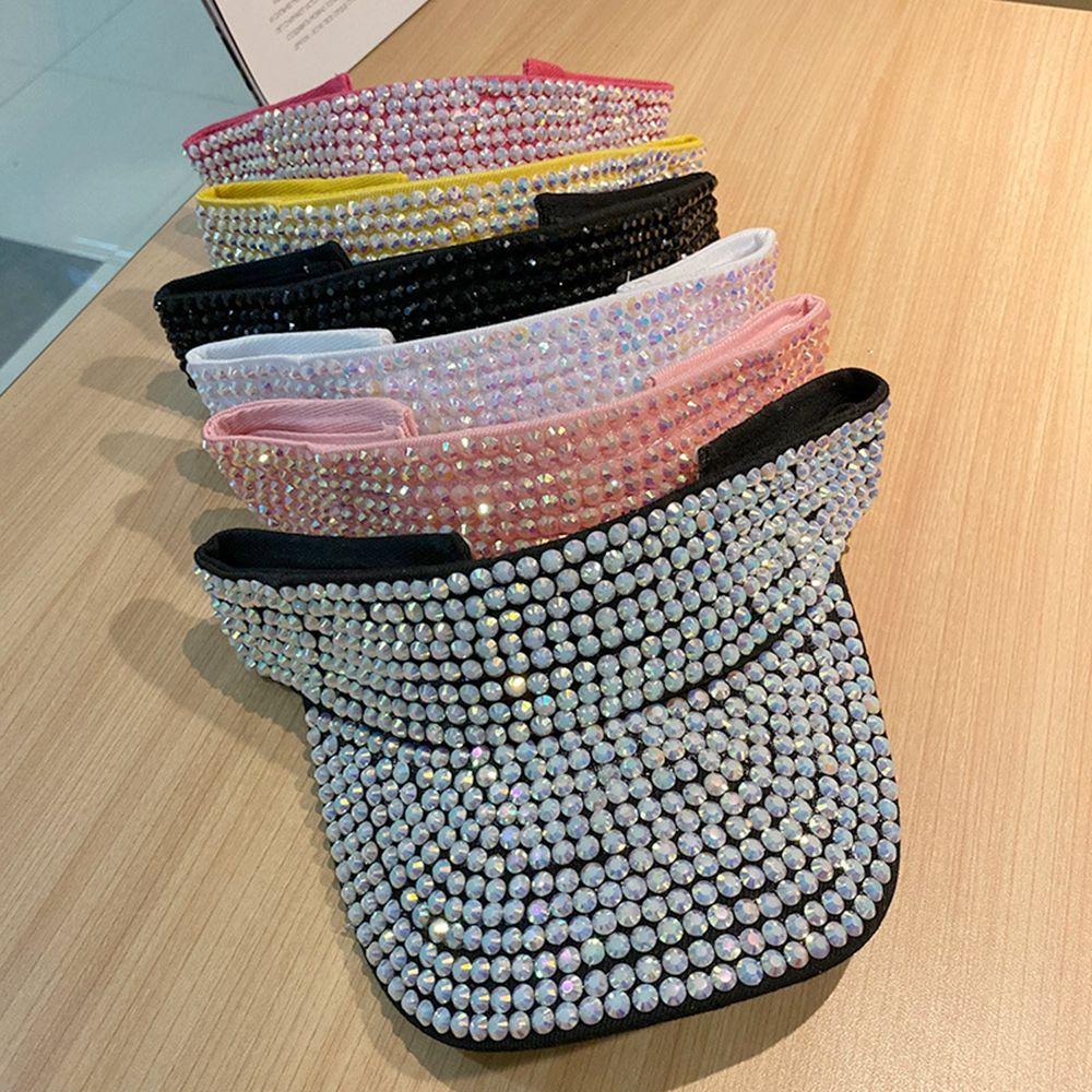 Beach  Hats Luxury Sports Cap Empty Top Baseball Caps Women cap Rhinestone Hats Korean Style Hats