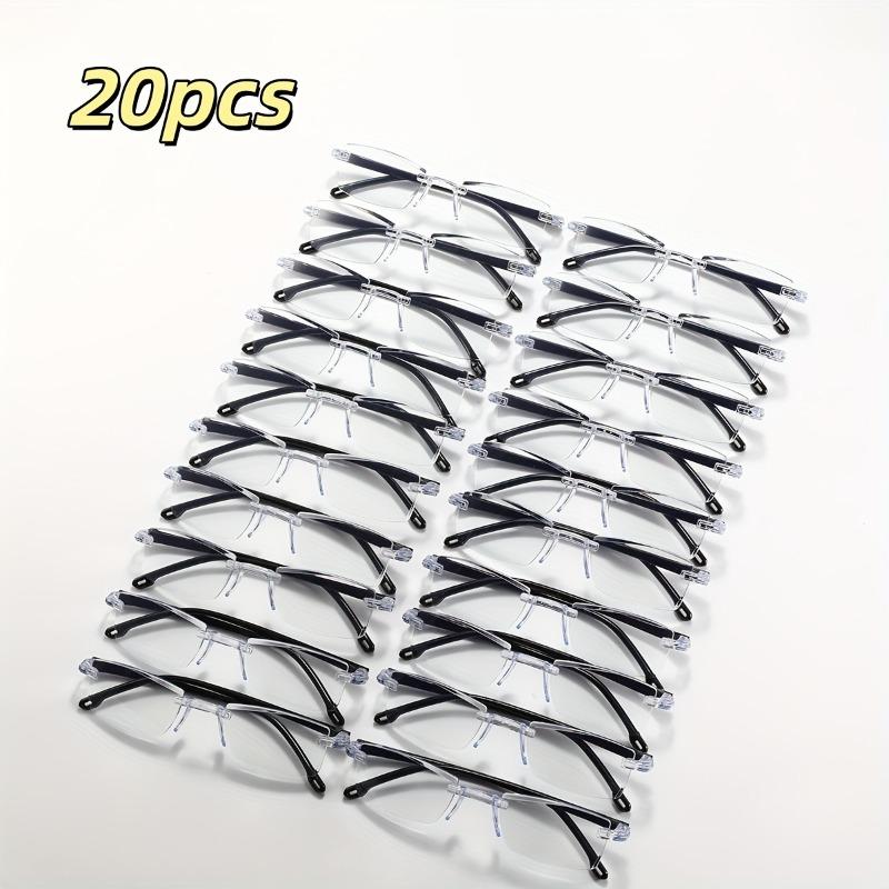 

20pcs Presbyopia Anti Blue Light Frameless High-definition Lens with Square Frame, Lightweight and Durable +400