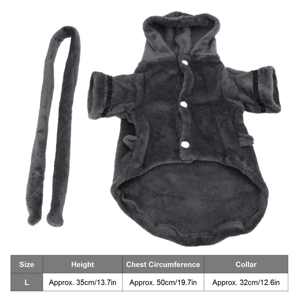 Pet Bathrobe Plush Soft Absorbent Dog Nightwear With Hood Waist Belt For Puppy Cats