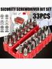 33pc Professional Security Bit Set - Tamper-Proof Multi-Type Screwdrivers with Magnetic Bit Holder - Essential Tools for Home Re