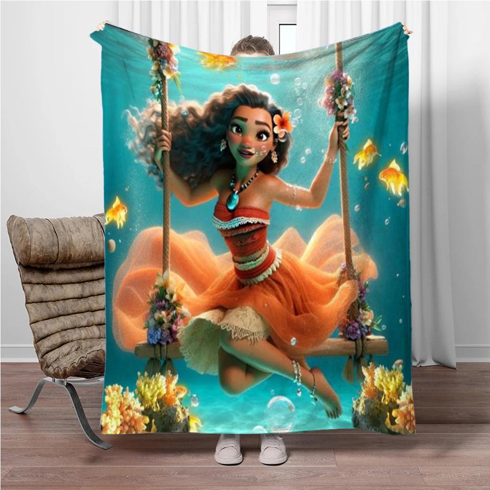 Disney Cartoon Moana Room Warming Decorative Flannel Thin Blanket.Office,Chair,for Sofa,Living room,Travel Picnic Blanket Gifts