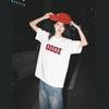 American Retro Letter Large Size Short-sleeved T-shirt Women's Fat Mm Summer Trendy Brand Loose Casual and Thin Couple Half-sleeved Shirt