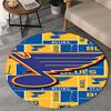1PC Blues Louis Crest Round Rug, Non-slip Chair Mat, Home Decor, Circle Carpet Perfect for Office, Bedroom, Living Room,Christmas Gift