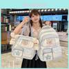Girl Backpack With Colorblock Nylon And Laptop Pocket For School And Daily Use