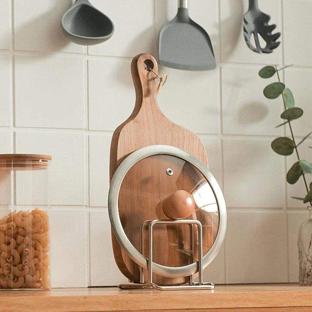 Stainless Steel Cutting Board Holder Rustproof Chopping Board Organizer Kitchen Storage Rack