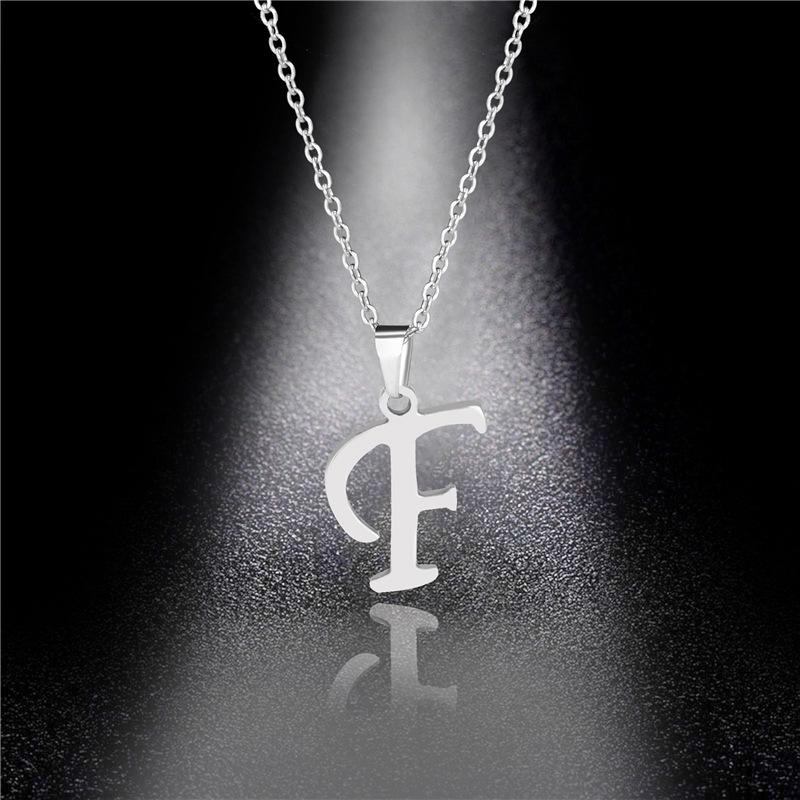 Simple English Letter Necklace Collarbone Chain Women Fashion Jewelry 26 Alphabet Pendant