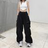 Pantaloni Casual Vintage de Lucru pentru Femei, de Vară, Drepți, Drapeuri, Șnur, Pantaloni Largi